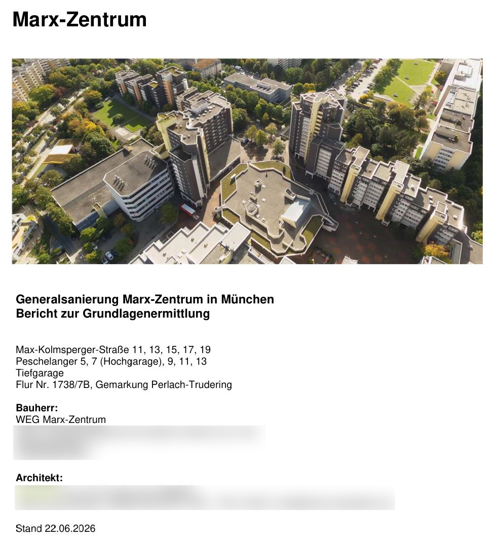 Sanierung im Marx-Zentrum